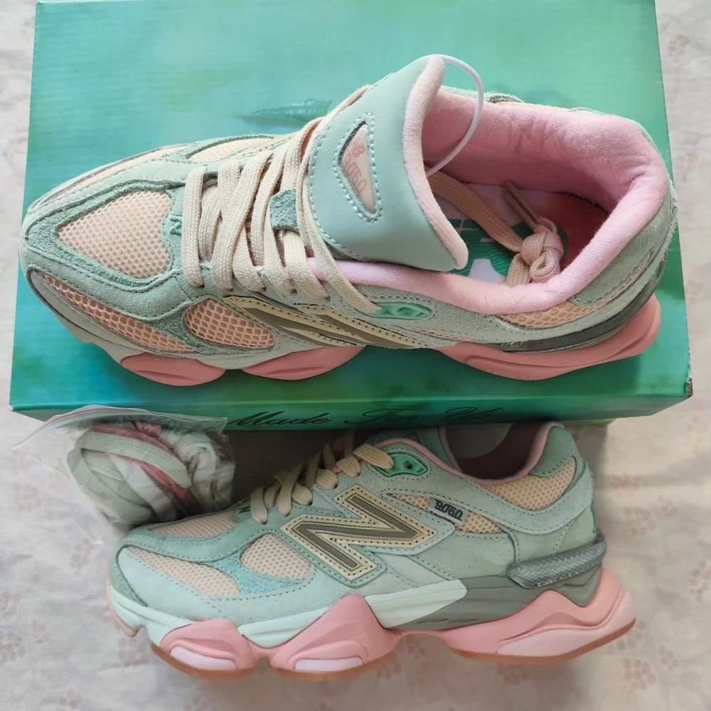 New Balance Pastel Mint & Pink Chunky Sneakers